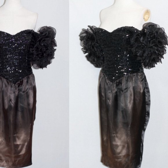 HW Collections Black & Brown Ombre Gown (5/6) - Picture 6 of 16